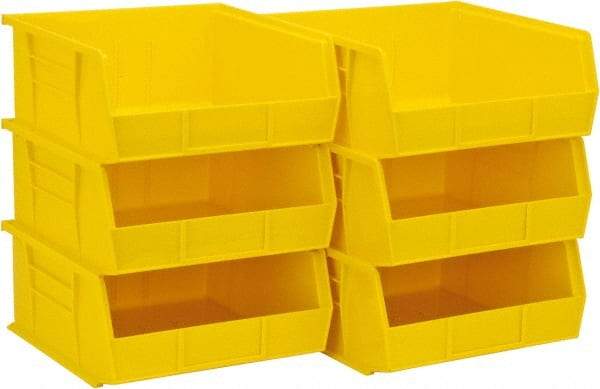 Akro-Mils - 50 Lb. Load Capacity, 10-7/8" Deep, Yellow Polymer Hopper Stacking Bin - 5" High x 11" Wide x 10-7/8" Long - Benchmark Tooling