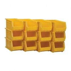 Akro-Mils - 60 Lb. Load Capacity, 14-3/4" Deep, Yellow Polymer Hopper Stacking Bin - 7" High x 8-1/4" Wide x 14-3/4" Long - Benchmark Tooling