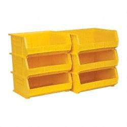 Akro-Mils - 75 Lb. Load Capacity, 14-3/4" Deep, Yellow Polymer Hopper Stacking Bin - 7" High x 16-1/2" Wide x 14-3/4" Long - Benchmark Tooling