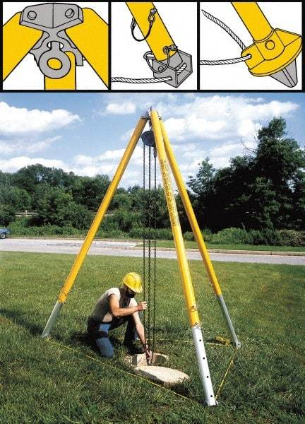 Spanco - 4,000 Lb Load Capacity, Aluminum Tripod Crane - Benchmark Tooling
