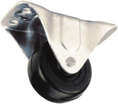Albion - 3" Diam x 1-1/4" Wide x 3-13/16" OAH Top Plate Mount Rigid Caster - Phenolic, 300 Lb Capacity, Plain Bearing, 2-1/2 x 4-15/16" Plate - Benchmark Tooling