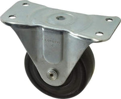 Albion - 4" Diam x 1-5/8" Wide x 5" OAH Top Plate Mount Rigid Caster - Phenolic, 450 Lb Capacity, Roller Bearing, 3-1/8 x 6-1/4" Plate - Benchmark Tooling