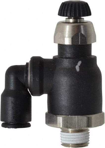 Legris - 1/4" Tube OD x 1/8" Male NPT Compact Swivel Outlet Flow Control Regulator - 0 to 145 psi & Nylon Material - Benchmark Tooling