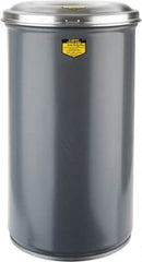 Justrite - 15 Gallon Complete Unit Fire Resistant Steel Drum and Aluminum Head - 15-1/8 Inch Outside Diameter, 5-1/4 Inch Opening Diameter, 25-3/4 Inch High, FM and UL Standards - Benchmark Tooling
