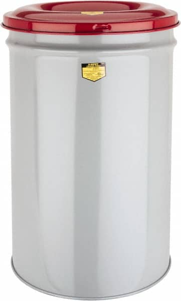Justrite - 30 Gallon Complete Unit Fire Resistant Steel Drum and Head - 19-1/4 Inch Outside Diameter, 7 Inch Opening Diameter, 29-3/4 Inch High, FM and UL Standards - Benchmark Tooling