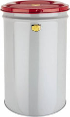 Justrite - 30 Gallon Complete Unit Fire Resistant Steel Drum and Head - 19-1/4 Inch Outside Diameter, 7 Inch Opening Diameter, 29-3/4 Inch High, FM and UL Standards - Benchmark Tooling