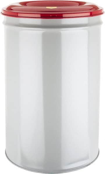 Justrite - 55 Gallon Complete Unit Fire Resistant Steel Drum and Head - 23-3/4 Inch Outside Diameter, 7-7/8 Inch Opening Diameter, 35-1/2 Inch High, FM Standards - Benchmark Tooling