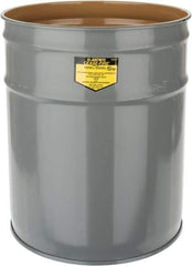 Justrite - 4-1/2 Gallon Fire Resistant Steel Drum - 11-7/8 Inch Outside Diameter, 13-1/4 Inch High, UL Standards - Benchmark Tooling