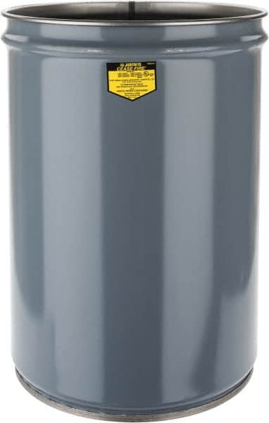 Justrite - 12 Gallon Fire Resistant Steel Drum - 14-1/2 Inch Outside Diameter, 20-1/4 Inch High, UL Standards - Benchmark Tooling