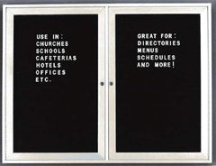 Ghent - 1 Door, 30 Inch Wide x 36 Inch High, Acrylic Enclosed Letter Board - Black - Benchmark Tooling