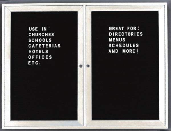 Ghent - 1 Door, 18 Inch Wide x 24 Inch High, Acrylic Enclosed Letter Board - Black - Benchmark Tooling