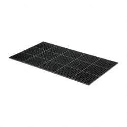 Wearwell - 5' Long x 3' Wide x 7/8" Thick, Anti-Fatigue Modular Matting Tiles - Black, For Dry & Wet Areas, Series 477 - Benchmark Tooling