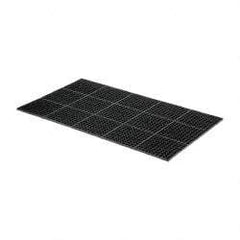 Wearwell - 5' Long x 3' Wide x 7/8" Thick, Anti-Fatigue Modular Matting Tiles - Black, For Dry & Wet Areas, Series 477 - Benchmark Tooling