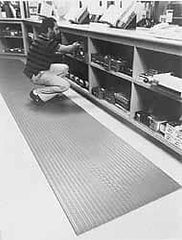 Wearwell - 60' Long x 6' Wide, Dry Environment, Anti-Fatigue Matting - Black, Vinyl with Vinyl Sponge Base, Rounded on 4 Sides - Benchmark Tooling