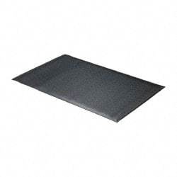 Wearwell - 5' Long x 3' Wide, Dry Environment, Anti-Fatigue Matting - Black, Vinyl with Vinyl Sponge Base, Rounded on 4 Sides - Benchmark Tooling