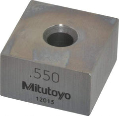 Mitutoyo - 0.55" Square Steel Gage Block - Accuracy Grade 0, Includes Certificate of Inspection - Benchmark Tooling