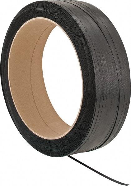 Made in USA - 9,000' Long x 1/2" Wide, Coil Case Polypropylene Strapping - 400 Lb Capacity, 0.018" Thick - Benchmark Tooling