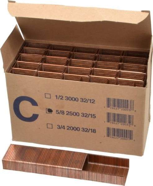 Made in USA - 1-1/4" Wide Carton Staples - 5/8" Leg Length - Benchmark Tooling