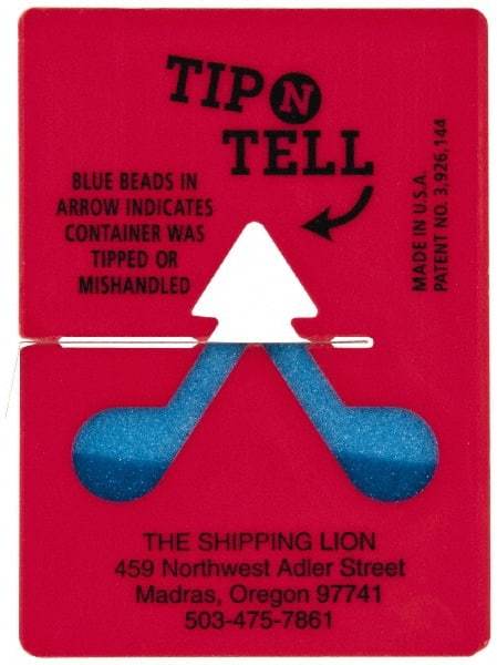 Made in USA - Tip-N-Tell Concealed Damage Indicators Shipping Label - Red and Black on White - Benchmark Tooling