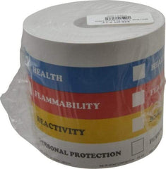 Made in USA - Health, Flammability, Reactivity, Personal Protection Shipping Label - 4" High x 4" Wide - Benchmark Tooling