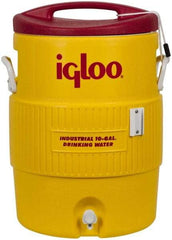 Igloo - 10 Gal Beverage Cooler - Plastic, Yellow/Red - Benchmark Tooling