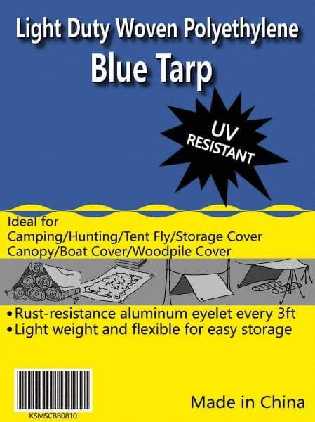 Value Collection - 20' Long x 12' Wide Polyethylene Tarp & Dust Cover - Blue - Benchmark Tooling