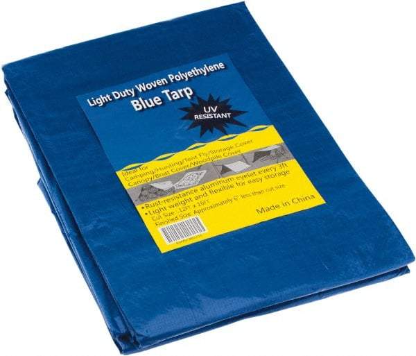 Value Collection - 16' Long x 12' Wide Polyethylene Tarp & Dust Cover - Blue, Grommet - Benchmark Tooling