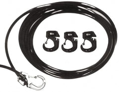 Polyflex - 10' Long x 1/4" Diam, Blue Tie Down Rope Kit - With 4 Hooks - Benchmark Tooling