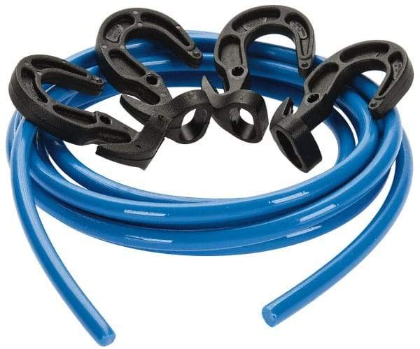 Polyflex - 10' Long x 5/16" Diam, Blue Tie Down Rope Kit - With 4 Hooks - Benchmark Tooling