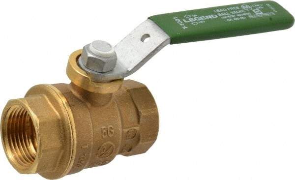 Legend Valve - 3/4" Pipe, Full Port, Brass Full Port Ball Valve - Bi-Directional, FNPT x FNPT Ends, Quarter Turn Handle, 600 WOG, 150 WSP - Benchmark Tooling