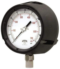 Winters - 4-1/2" Dial, 1/2 Thread, 0-30 Scale Range, Pressure Gauge - Lower Connection Mount, Accurate to 0.5% of Scale - Benchmark Tooling