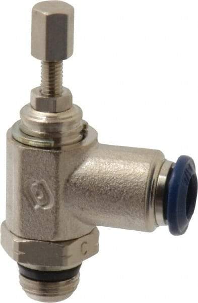 Value Collection - 145 Max psi, Meter Out Screw Adjusted Flow Control Valve - Buna N O Ring, 1/8" Tube Outside Diam - Benchmark Tooling