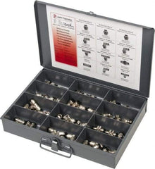 Value Collection - 60 Piece, Push to Connect Fitting Kit - Mixed Universal Threads, 8mm Tube - Benchmark Tooling