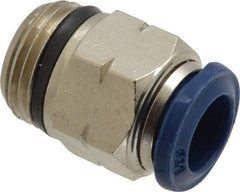 Value Collection - 3/8" Outside Diam, 3/8 Universal, Nickel Plated Brass Push-to-Connect Tube Male Connector - 250 Max psi, Tube to Universal Thread Connection, Buna O-Ring - Benchmark Tooling