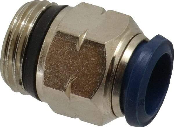 Value Collection - 1/2" Outside Diam, 1/2 Universal, Nickel Plated Brass Push-to-Connect Tube Male Connector - 250 Max psi, Tube to Universal Thread Connection, Buna O-Ring - Benchmark Tooling