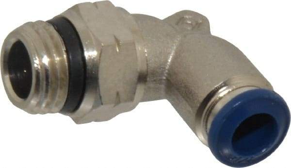 Value Collection - 1/4" Outside Diam, 1/4 Universal, Nickel Plated Brass Push-to-Connect Tube Male Swivel Elbow - 250 Max psi, Tube to Universal Thread Connection, Buna O-Ring - Benchmark Tooling