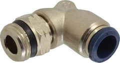 Value Collection - 1/2" Outside Diam, 1/2 Universal, Nickel Plated Brass Push-to-Connect Tube Male Swivel Elbow - 250 Max psi, Tube to Universal Thread Connection, Buna O-Ring - Benchmark Tooling