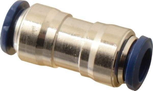 Value Collection - 3/8" Outside Diam, Nickel Plated Brass Push-to-Connect Tube Union - 250 Max psi, Tube to Tube Connection, Buna O-Ring - Benchmark Tooling