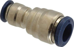 Value Collection - 3/8 x 1/4" Outside Diam, Nickel Plated Brass Push-to-Connect Tube Union - 250 Max psi, Tube to Tube Connection, Buna O-Ring - Benchmark Tooling