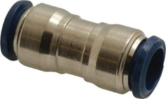 Value Collection - 1/2" Outside Diam, Nickel Plated Brass Push-to-Connect Tube Union - 250 Max psi, Tube to Tube Connection, Buna O-Ring - Benchmark Tooling