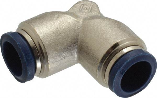 Value Collection - 1/2" Outside Diam, Nickel Plated Brass Push-to-Connect Tube Union Elbow - 250 Max psi, Tube to Tube Connection, Buna O-Ring - Benchmark Tooling