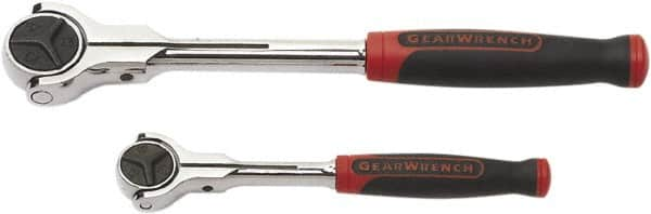 GearWrench - 1/4" & 3/8" Drive Thumbwheel Ratchet Set - Full Polish Chrome Finish, Various Lengths, 72 Gear Teeth, Cushion Grip Handle, Rotator Head - Benchmark Tooling