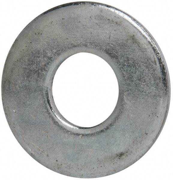 Value Collection - 1" Screw, Grade 2 Steel USS Flat Washer - 1.055" ID x 2.53" OD, 0.192" Thick, Zinc-Plated Finish - Benchmark Tooling