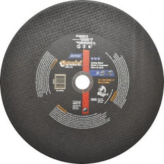 Norton - 12" Aluminum Oxide Cutoff Wheel - 7/64" Thick, 1" Arbor, 5,095 Max RPM, Use with Stationary Tools - Benchmark Tooling