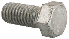 Value Collection - 7/16-14 Thread, 1" Length Under Head, Steel Hex Head Bolt - Hot Dipped Galvanized Coated, UNC Thread, ASTM A307, Grade 2 - Benchmark Tooling
