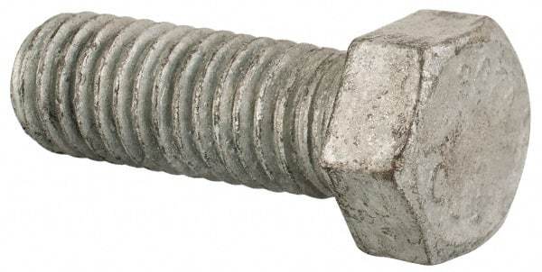 Value Collection - 7/16-14 Thread, 1-1/4" Length Under Head, Steel Hex Head Bolt - Hot Dipped Galvanized Coated, UNC Thread, ASTM A307, Grade 2 - Benchmark Tooling