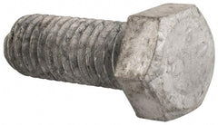 Value Collection - 1/2-13 Thread, 1-1/4" Length Under Head, Steel Hex Head Bolt - Hot Dipped Galvanized Coated, UNC Thread, ASTM A307, Grade 2 - Benchmark Tooling