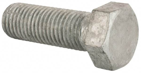 Value Collection - 1-8 Thread, 3" Length Under Head, Steel Hex Head Bolt - Hot Dipped Galvanized Coated, UNC Thread, ASTM A307, Grade 2 - Benchmark Tooling