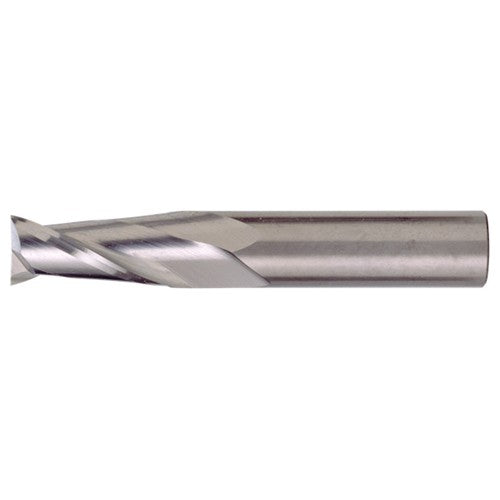 ‎1/8″ × 1/8″ × 1/2″ × 1-1/2″ RHS / RHC Solid Carbide 2-Flute Square End Single End General Purpose End Mill - Bright - Exact Industrial Supply