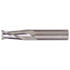 ‎1/8″ × 1/8″ × 1/2″ × 1-1/2″ RHS / RHC Solid Carbide 2-Flute Square End Single End General Purpose End Mill - Bright - Exact Industrial Supply